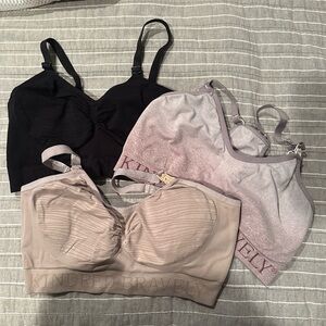 Kindred Bravely Black, Pink, and Tan Bras